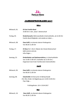 jahresprogramm 2017 - Familie