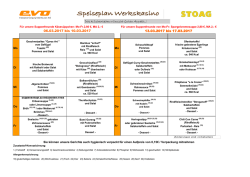 06.03.2017 bis 10.03.2017 13.03.2017 bis 17.03.2017