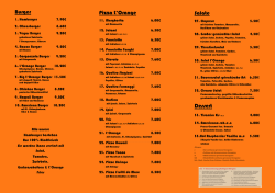 Speisekarte - L`orange Reutlingen