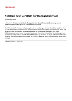 Netcloud setzt verstärkt auf Managed Services