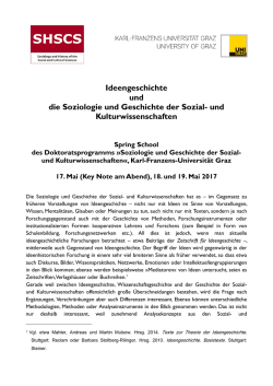 Ideengeschichte und die Soziologie und Geschichte der Sozial