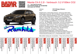 Mazda CX-5 2.2l - Verbrauch: 5.2 l/100km CO2 emission