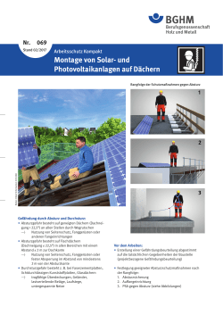 Montage von Solar- und Photovoltaikanlagen auf Dächern