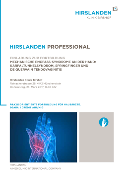 Fortbildung Hand 23 März 2017 | Hirslanden Klinik Birshof
