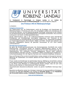 eine Professur (W3) f&uuml;r Medienpsychologie