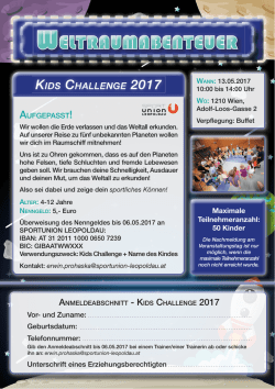 Ausschreibung und Anmeldung