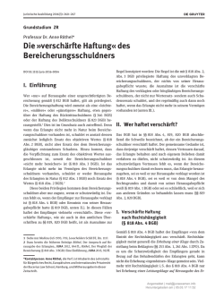 Die &raquo;versch&auml;rfte Haftung&laquo; des