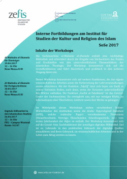 Inhalte der Workshops Interne Fortbildungen am Institut für Studien