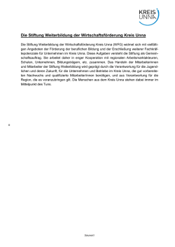 Die Stiftung Weiterbildung der Wirtschaftsf&ouml;rderung Kreis Unna