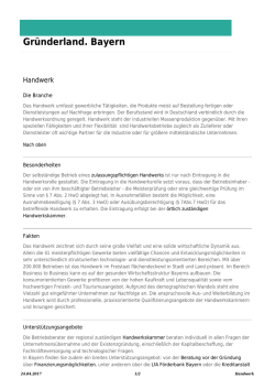 Handwerk: Gr&uuml;nderland.Bayern