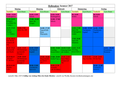 Hallenplan: Sommer 2017