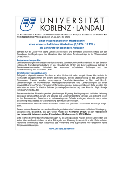 0,5 EGr. 13 TV-L - Universität Koblenz · Landau