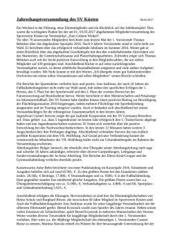 Jahreshauptversammlung des SV K&uuml;sten