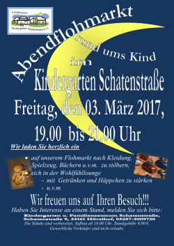 Wir laden Sie herzlich ein • auf unserem Flohmarkt nach Kleidung