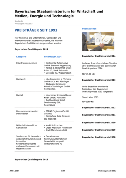 Preisträger seit 1993: Bayerischer Qualitätspreis