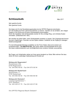 Schlüsselsafe - SPITEX Regional Bezirk Dielsdorf