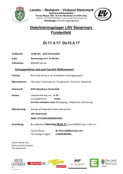 Ostertrainingslager LRV Steiermark Fürstenfeld Di 11.4.17