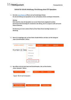 Schritt für Schritt Anleitung: Einrichtung eines ETF