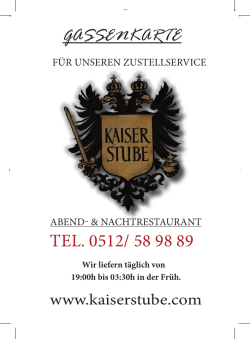 Gassenkarte - Restaurant Kaiserstube