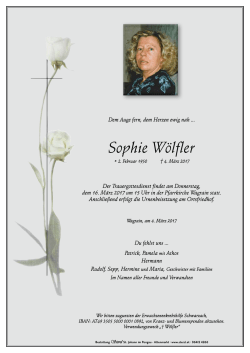 Sophie Wölfler - Bestattung Sterzl
