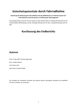 Helmstudie Kurzfassung  - Land Baden