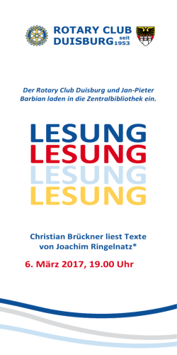 Lesung Christian Brückner
