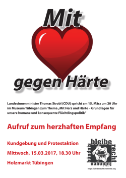 Herz gegen H&auml;rte - Menschen.Rechte T&uuml;bingen eV