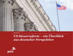 US Steuerreform – ein Überblick aus deutscher