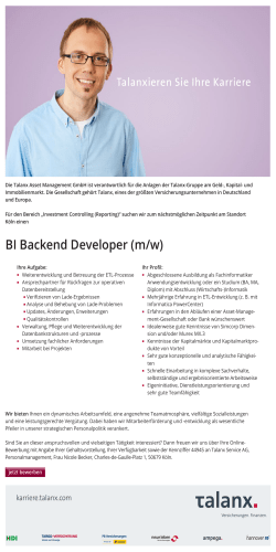 BI Backend Developer (m/w)