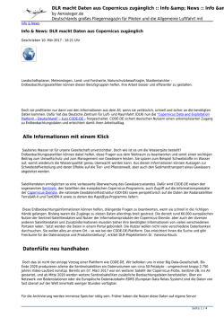 DLR macht Daten aus Copernicus zug&auml;nglich
