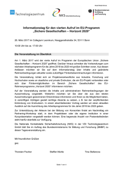 Informationstag f&uuml;r den vierten Aufruf im EU-Programm