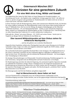 Aufruf zum Unterstützen - Münchner Friedensbündnis