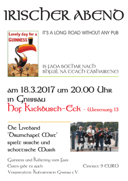 am 18.3.2017 um 20.00 Uhr Hof Kickbusch-Eck