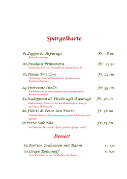 Spargelkarte Dessert - Ristorante Accademia