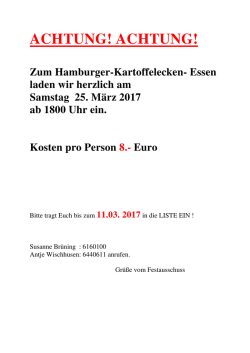 Hamburger Essen M&auml;rz 2017
