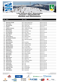 Startliste nach Startnummern