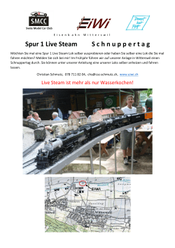 Spur 1 Live Steam S chnuppertag