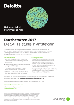 Durchstarten 2017 Die SAP Fallstudie in Amsterdam