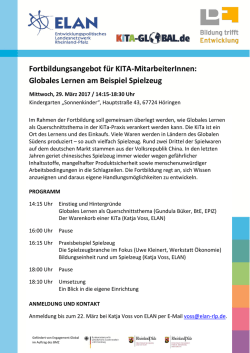 Globales Lernen am Beispiel Spielzeug - ELAN-RLP