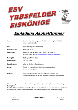 Einladung Asphaltturnier - ESV Ybbsfelder Eiskönige