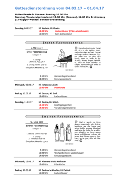 Gottesdienstordnung vom 04.03.17 &ndash; 01.04.17