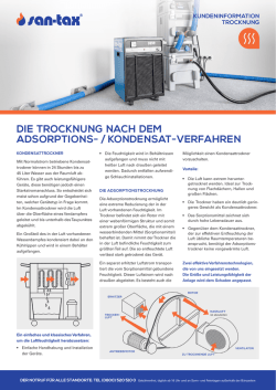 die trocknung nach dem adsorptions- / kondensat-verfahren - San-Tax