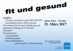 Im M&auml;rz: Fit in 12 Wochen f&uuml;r 50 - rapid