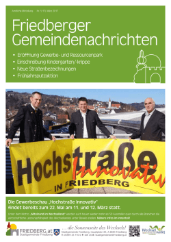 Ausgabe 1/2017 - Stadtgemeinde Friedberg