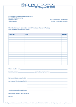 ISBN-Nr. Titel Menge