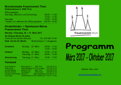 Veranstaltungsprogramm April bis Oktober 2017