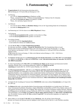 Gottesdienste, Andachten etc. in der PG