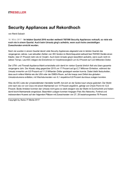 Security Appliances auf Rekordhoch