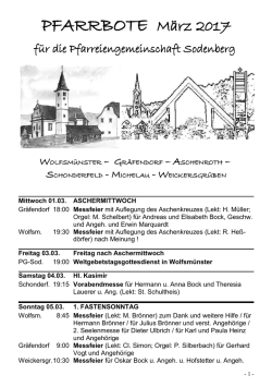 Pfarrbote März 2017 - Pfarreiengemeinschaft Sodenberg
