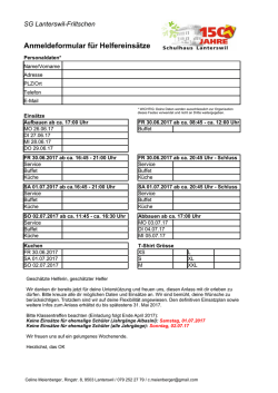 Helferplan Schulfest Lanterswil